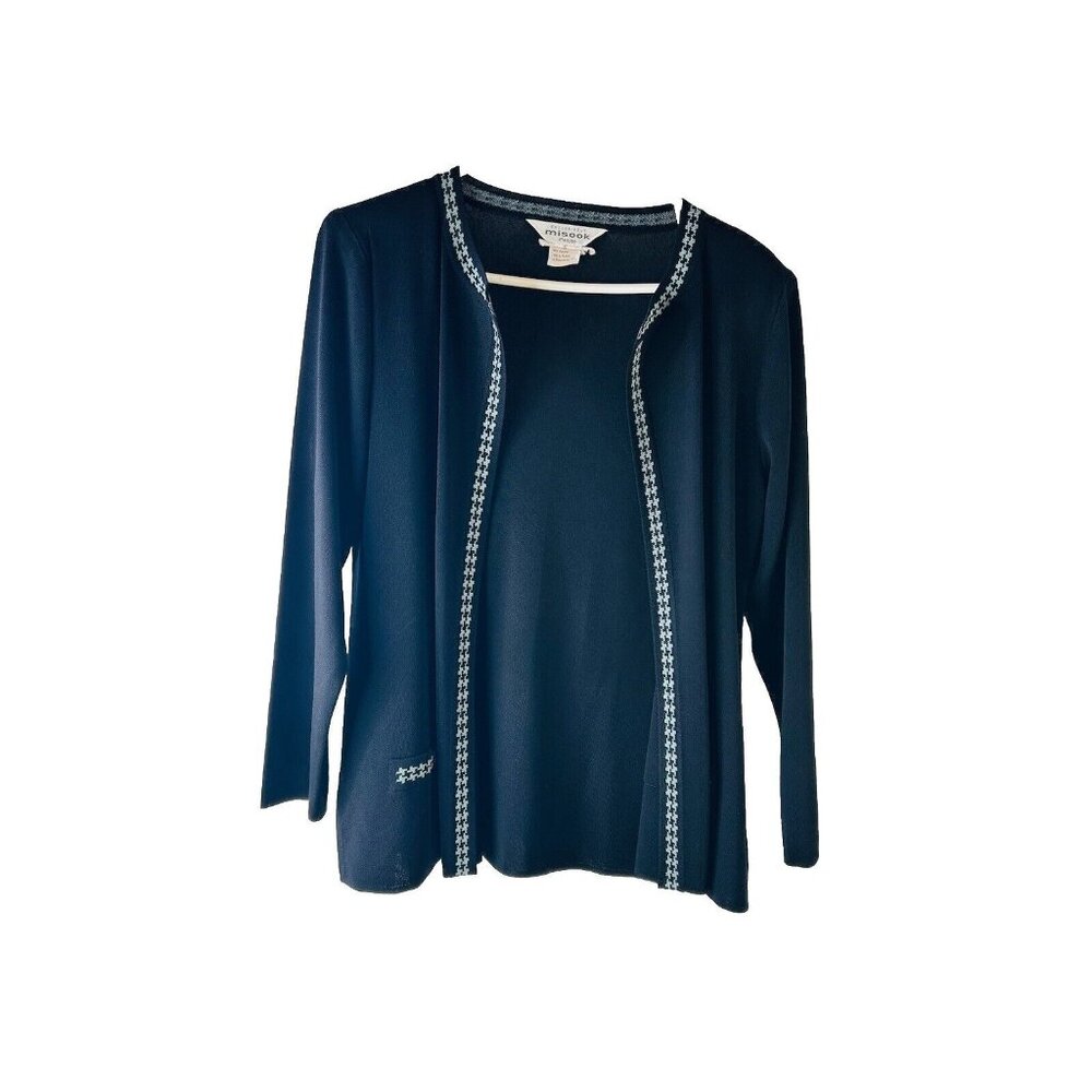 Misook Acrylic Knit Color Block Blazer Jacket - image 1